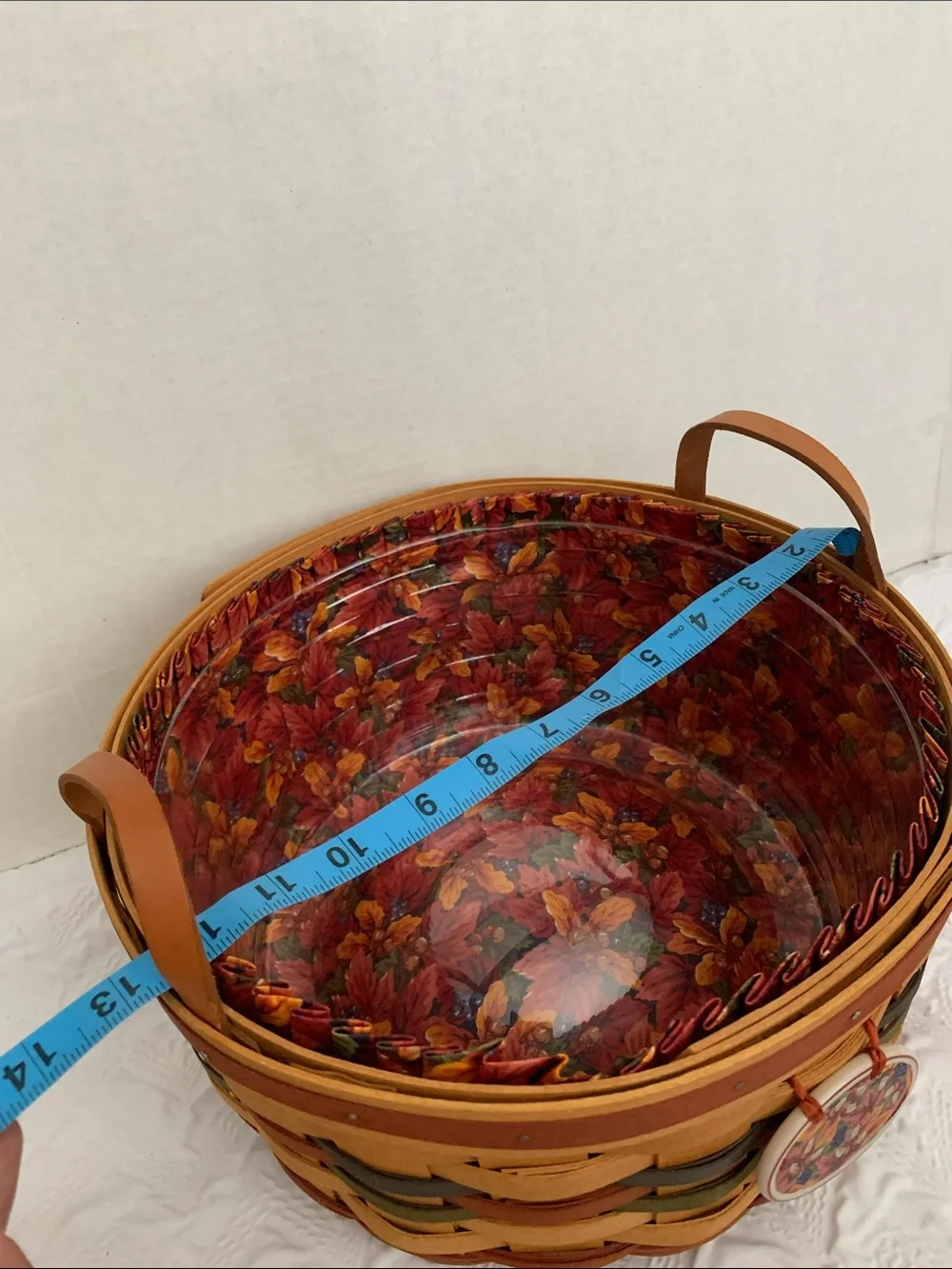 Longaberger 1995 Shades of Autumn Basket Plenty Liner Protector Display NEW READ